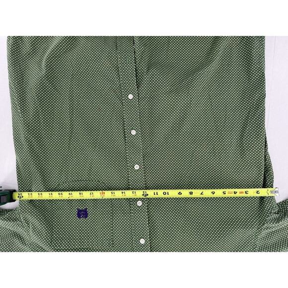 Cinch Button Up Shirt Size L Star Print Green Western Rodeo Dress Cowboy Cotton‌ - Picture 8 of 16